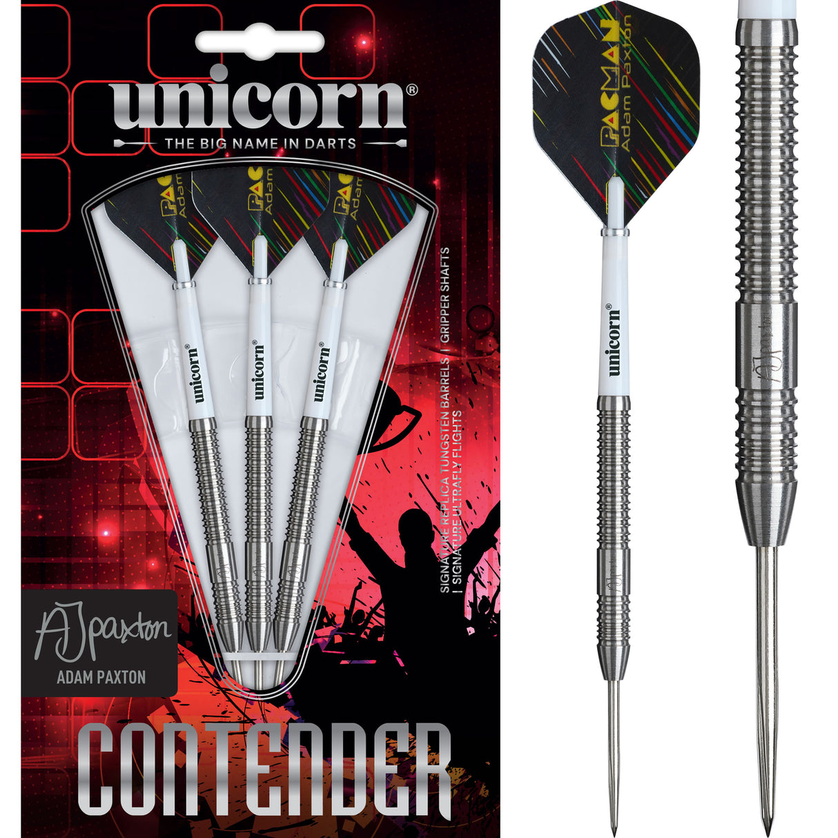Unicorn Contender Darts - Steel Tip - 90% Tungsten - Adam Paxton