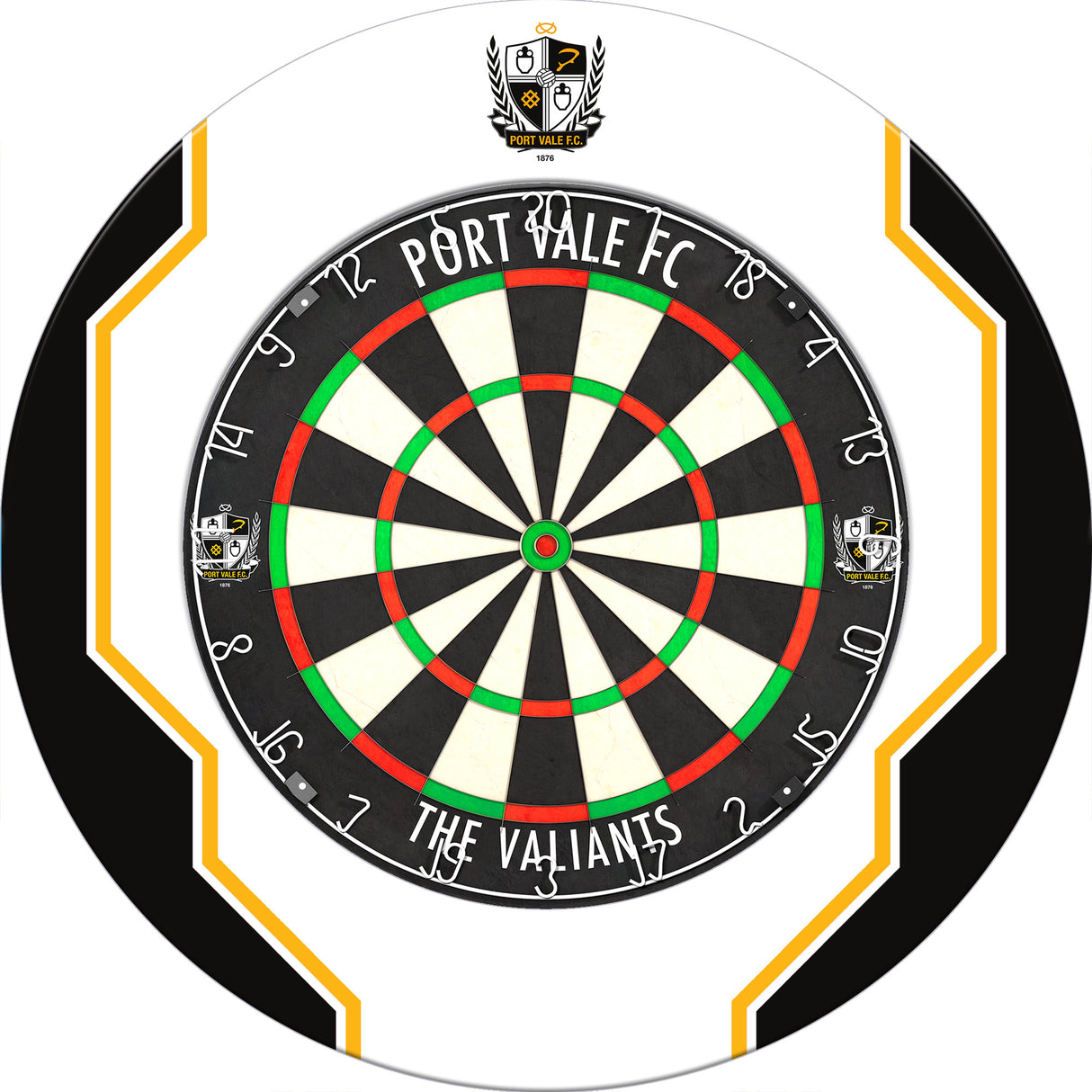 Port Vale FC - Official Licensed - The Valiants - Dartboard Surround - White - S1 - Logo with Trim