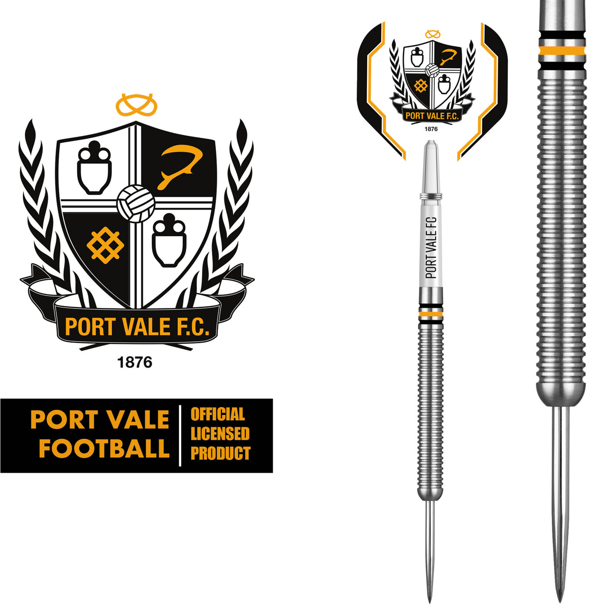 Port Vale FC - Official Licensed - The Valiants - Steel Tip Darts - Tungsten - 24g
