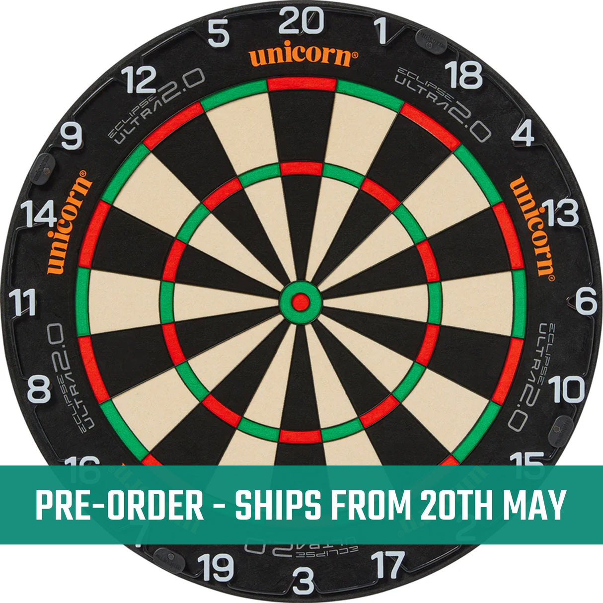 Unicorn Eclipse Ultra 2.0 Dartboard - Professional - Ultra Thin Wires