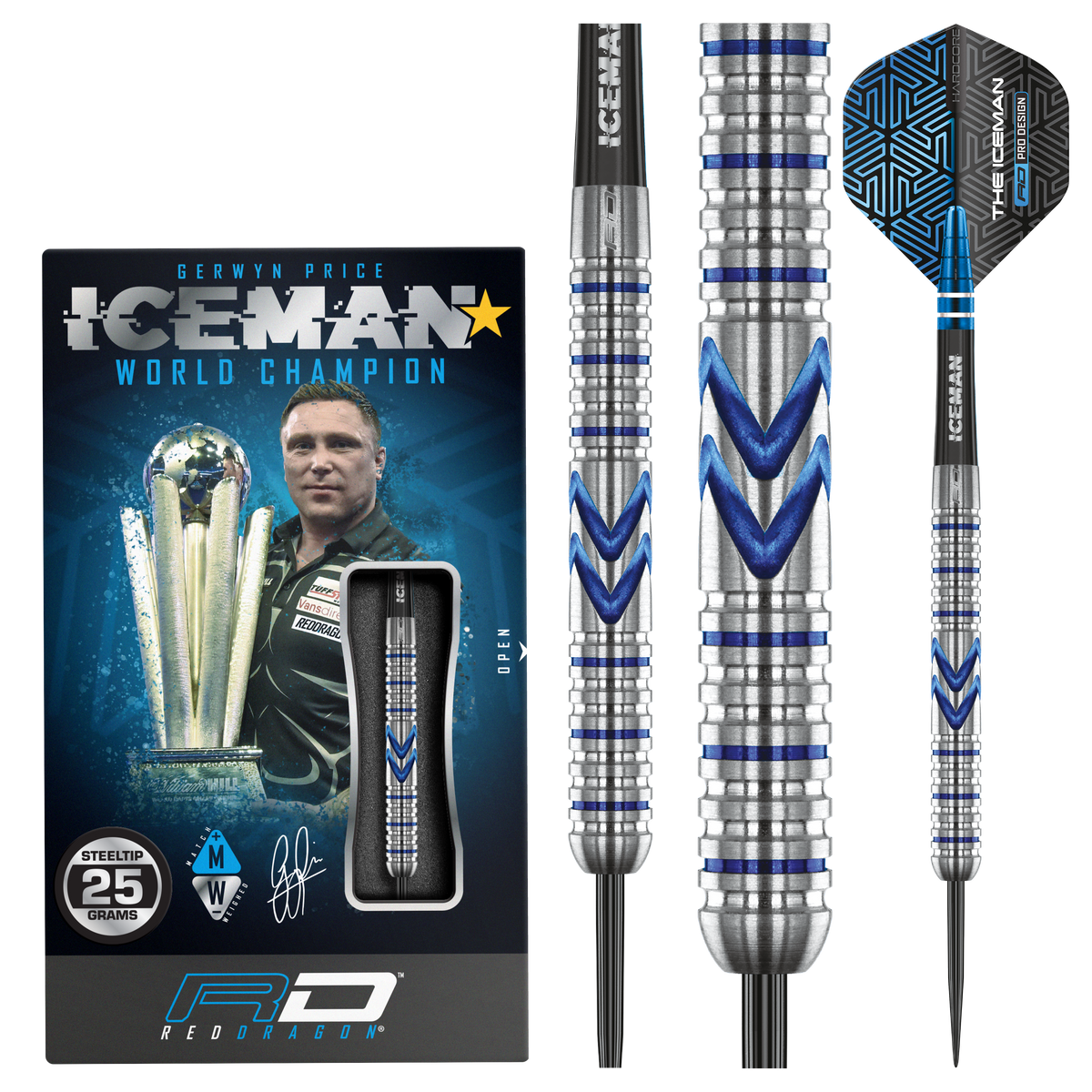 Red Dragon Gerwyn Price Darts - Steel Tip - 90% Tungsten - Midnight