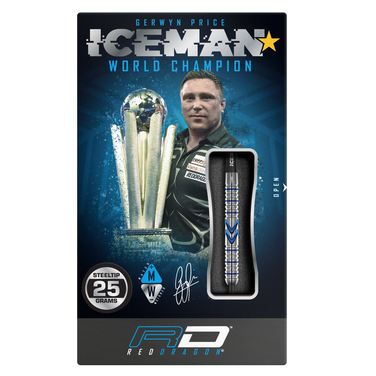Red Dragon Gerwyn Price Darts - Steel Tip - 90% Tungsten - Midnight