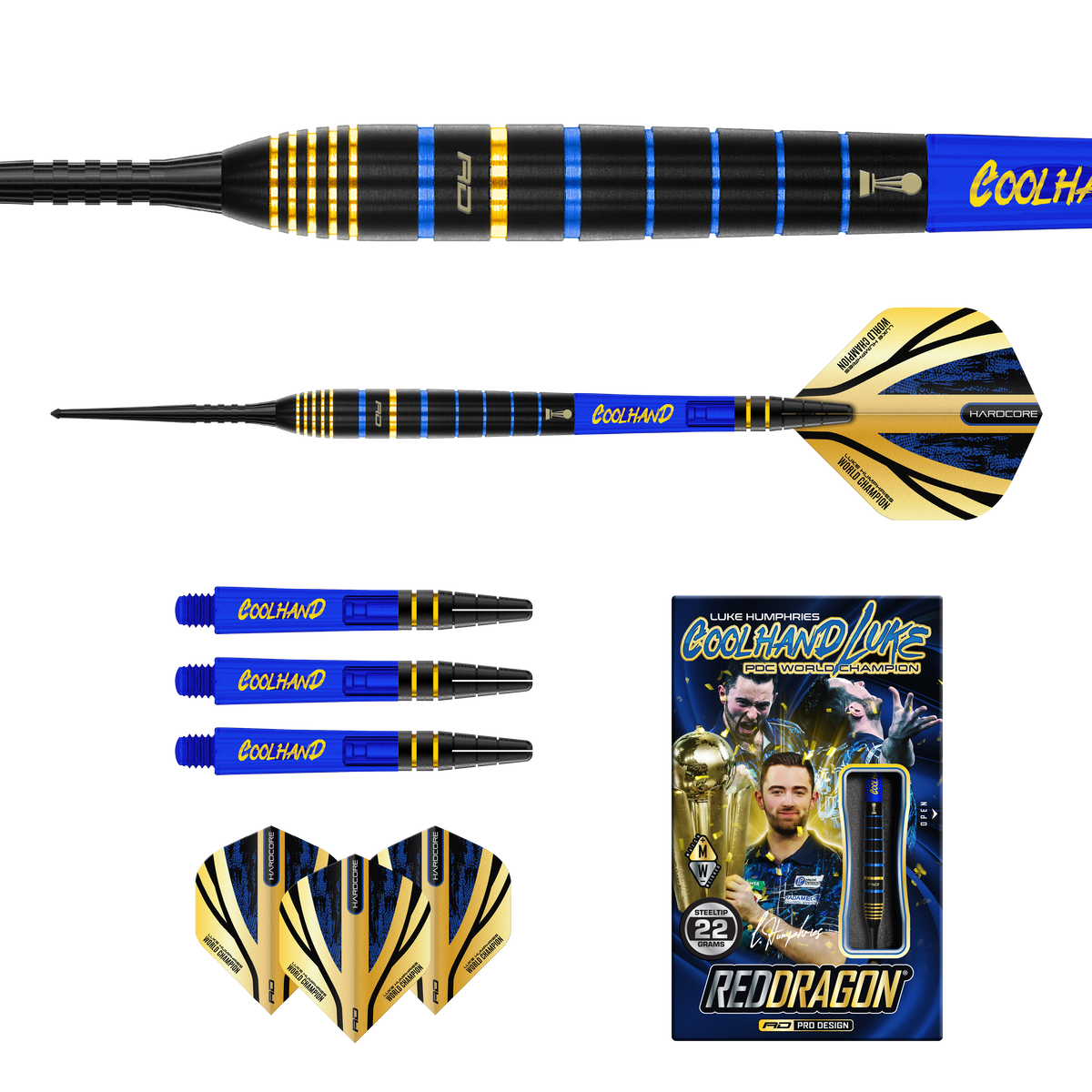 Red Dragon Luke Humphries Darts - Steel Tip - 90% Tungsten - TX4
