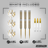 Red Dragon Paradym Gold Darts - Steel Tip - 90% Tungsten - Parallel