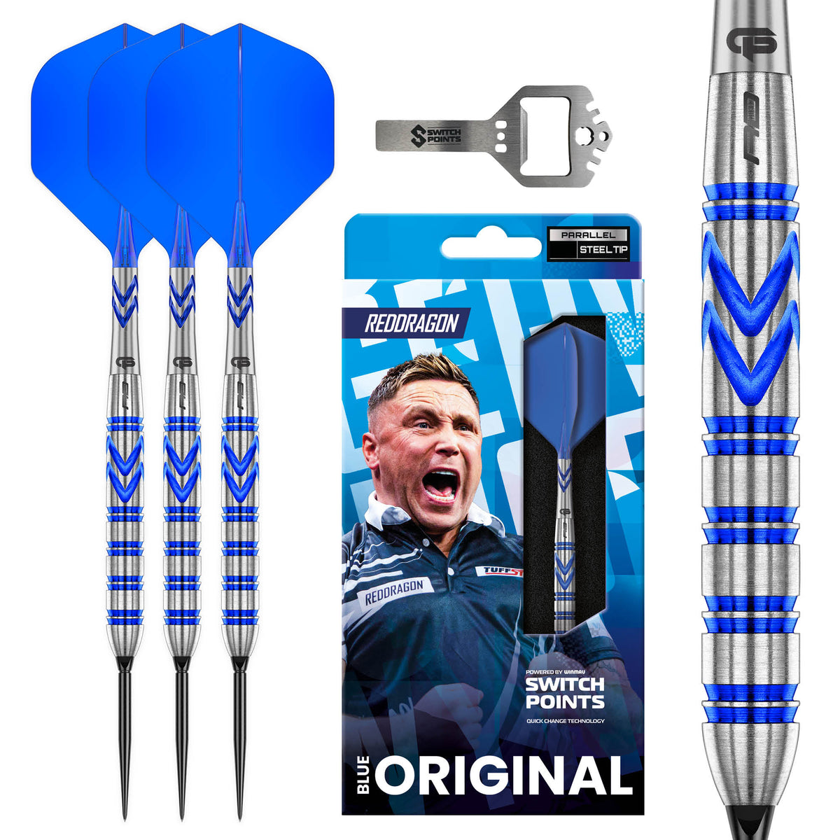 Red Dragon Gerwyn Price Switch Darts - Steel Tip - 90% Tungsten - Original