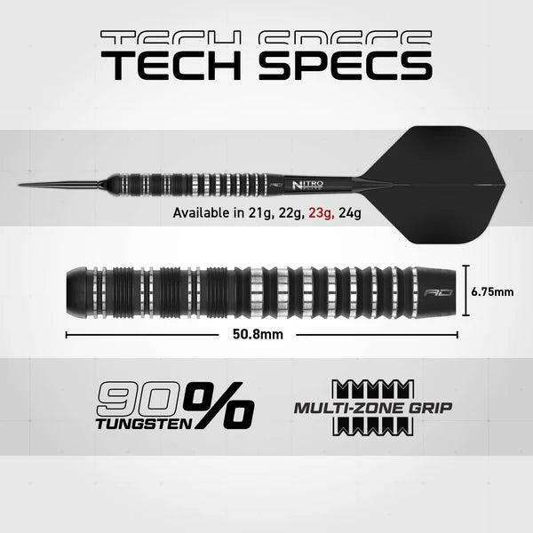 Red Dragon Sable Darts - Steel Tip - 90% Tungsten - Parallel