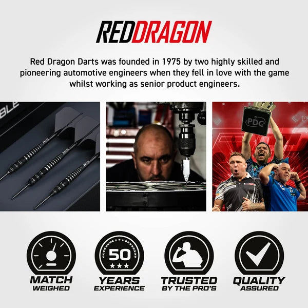 Red Dragon Sable Darts - Steel Tip - 90% Tungsten - Torpedo