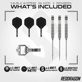 Red Dragon Gian van Veen Switch Darts - Steel Tip - 90% Tungsten - Diamond