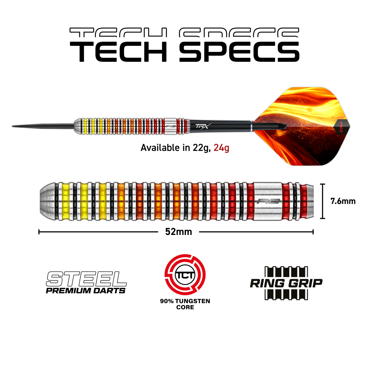 Red Dragon Furnace Darts - Steel Tip - 90% Tungsten