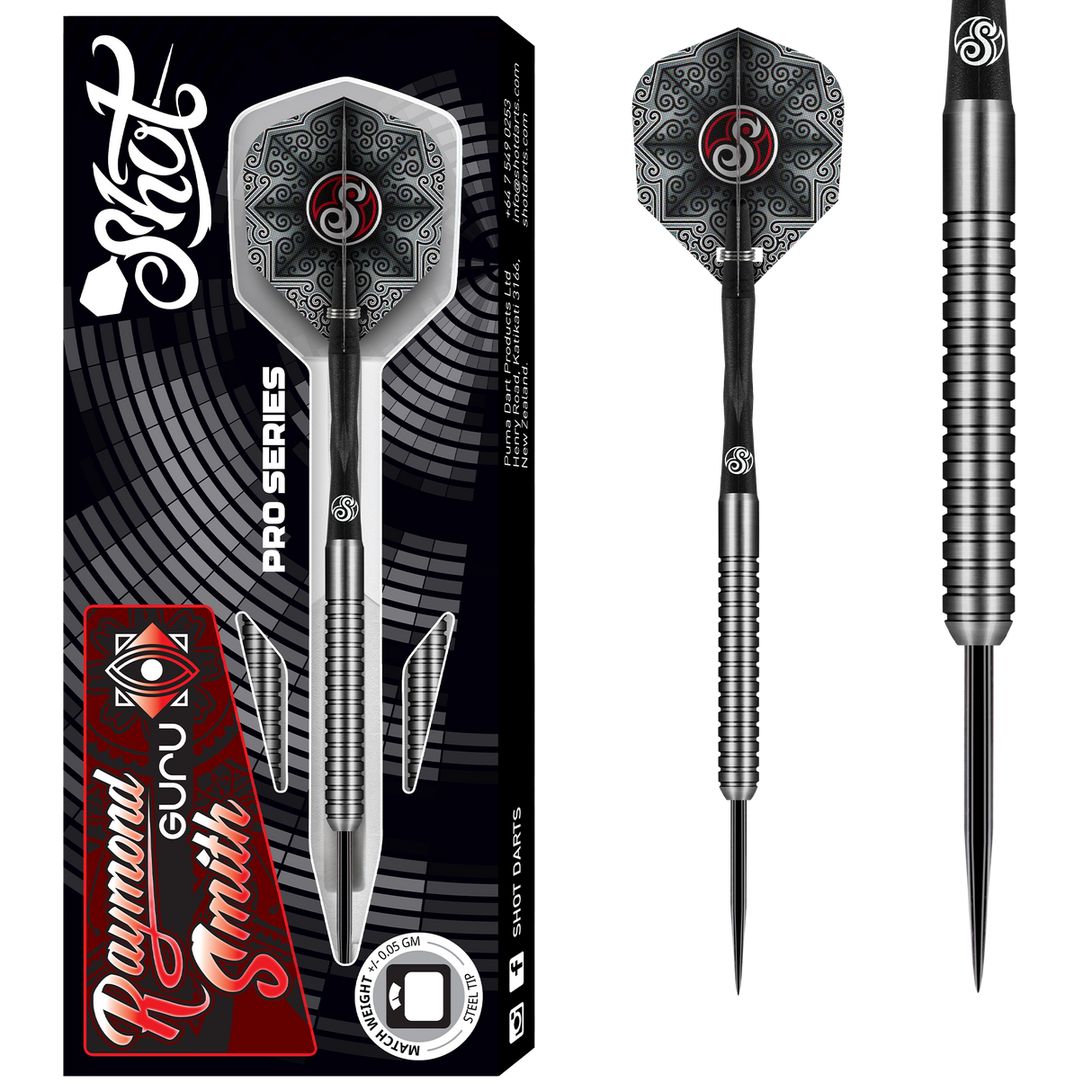 Shot Pro Series Darts - Steel Tip - 90% Tungsten - Raymond Smith - 22g