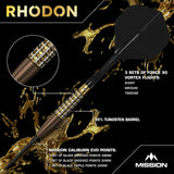 Mission Rhodon Darts - Steel Tip - 95% Tungsten - Bronze & Gold PVD