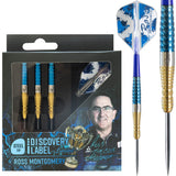 Cosmo Ross Montgomery Darts - Steel Tip - 90% Tungsten - Limited Edition - Blue & Gold - 24g