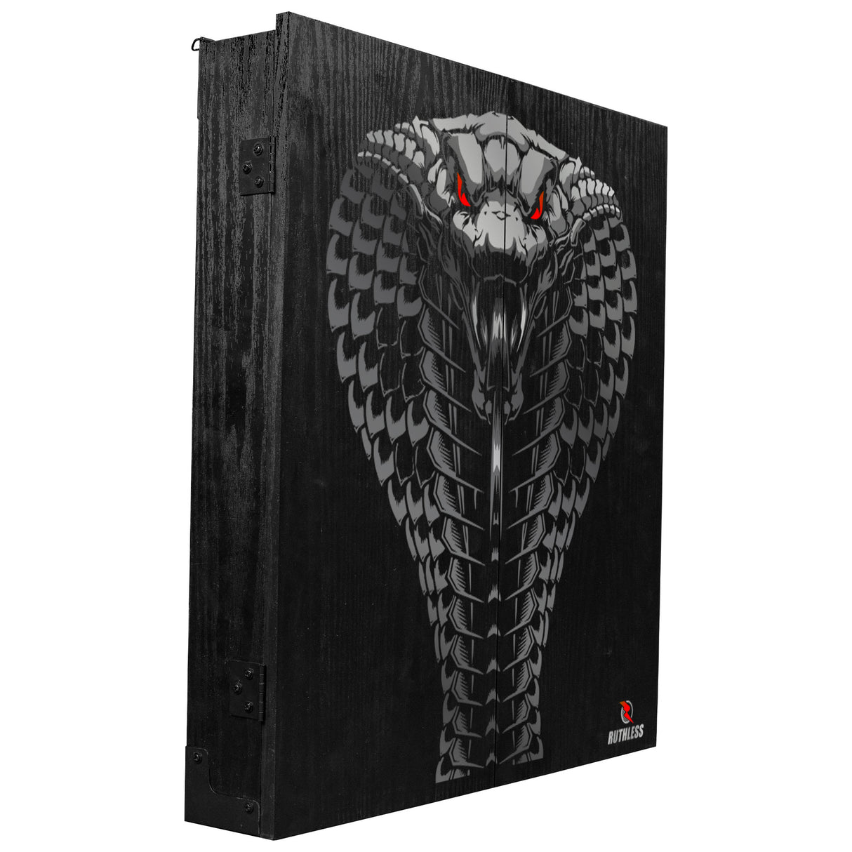 Ruthless Dartboard Cabinet - Square Design - Cobra Red