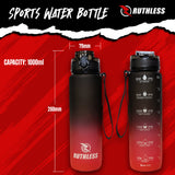 Ruthless Sports Bottle - 1000ml - BPA Free - Black & Red