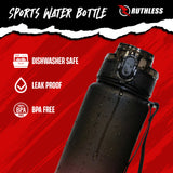Ruthless Sports Bottle - 1000ml - BPA Free - Black & Red