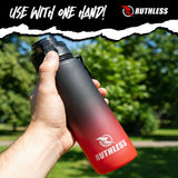Ruthless Sports Bottle - 1000ml - BPA Free - Black & Red
