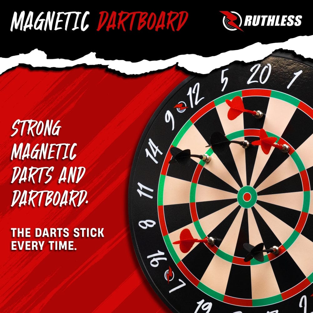 Ruthless Battle Board- Family Dual Dartboard Game - Magnetic Inc 4 sets of Magnetic darts
