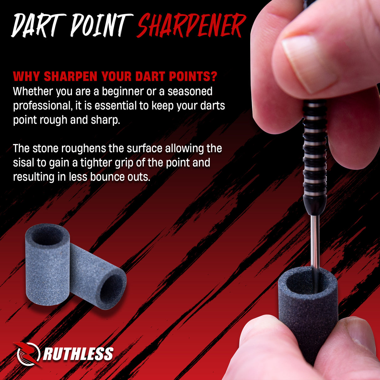 Ruthless Dart Sharpener - Round Stone - Value Pack - 2 Pieces
