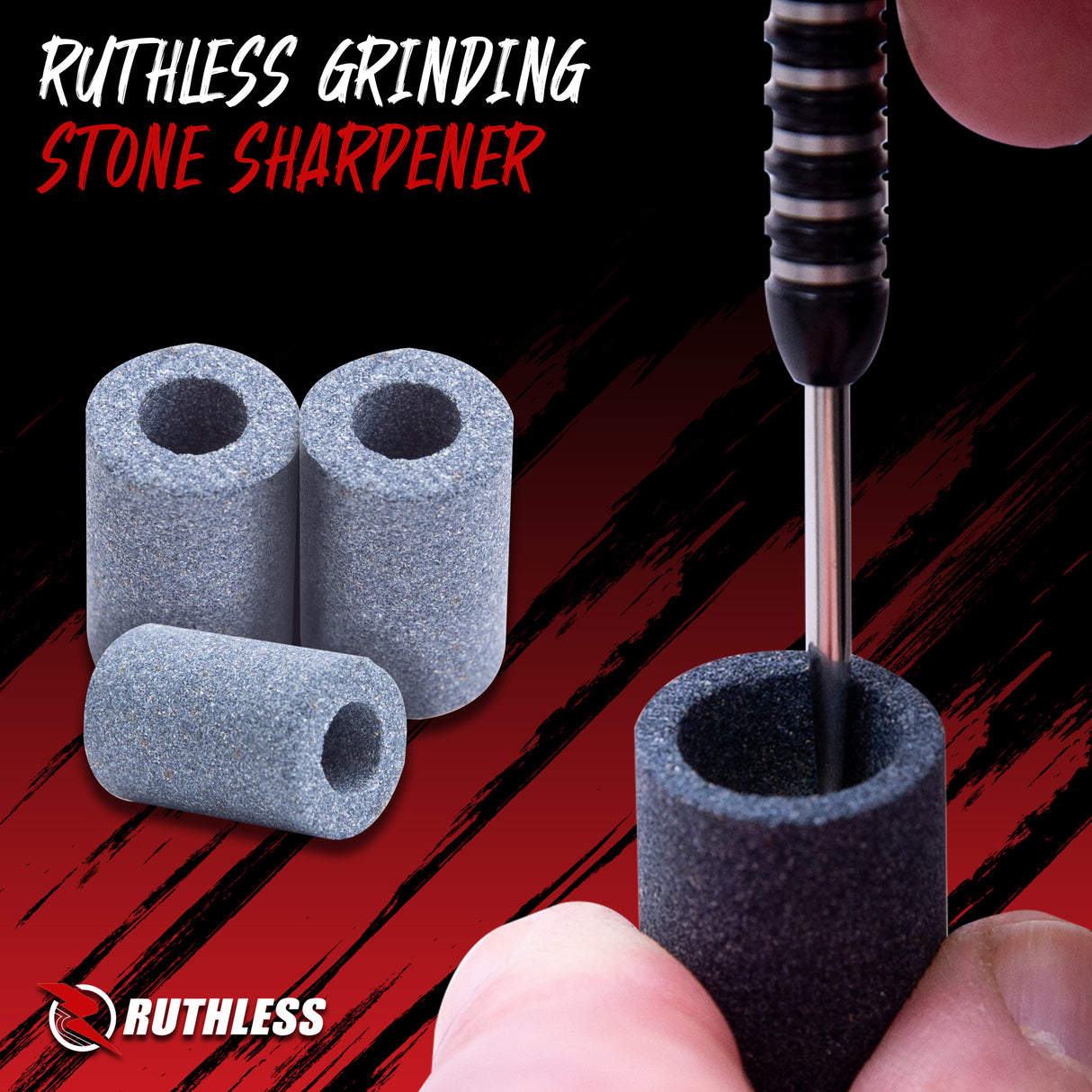 Ruthless Dart Sharpener - Mini Round Stone - Value Pack - 3 Pieces