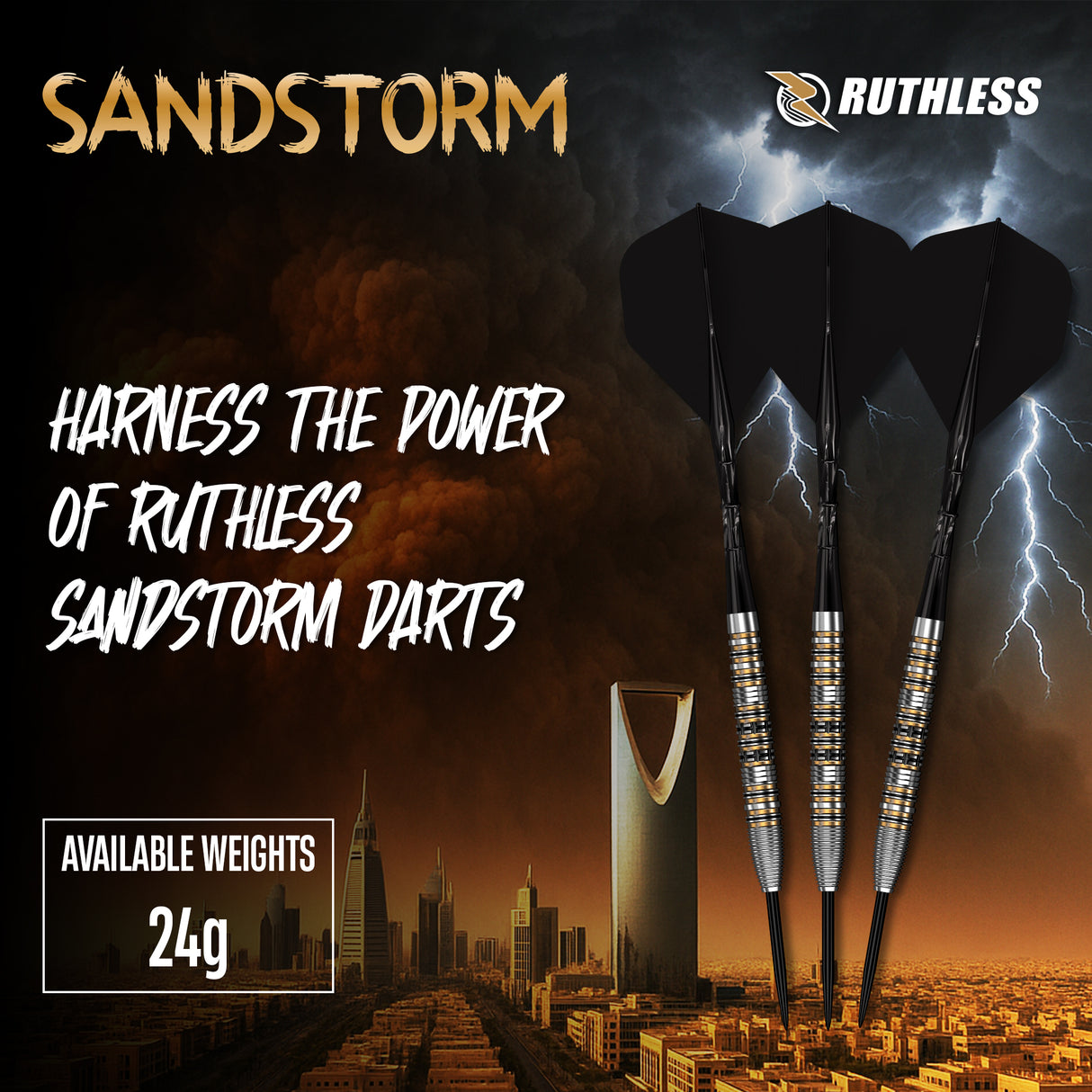 Ruthless Sandstorm Darts - Steel Tip - 90% Tungsten