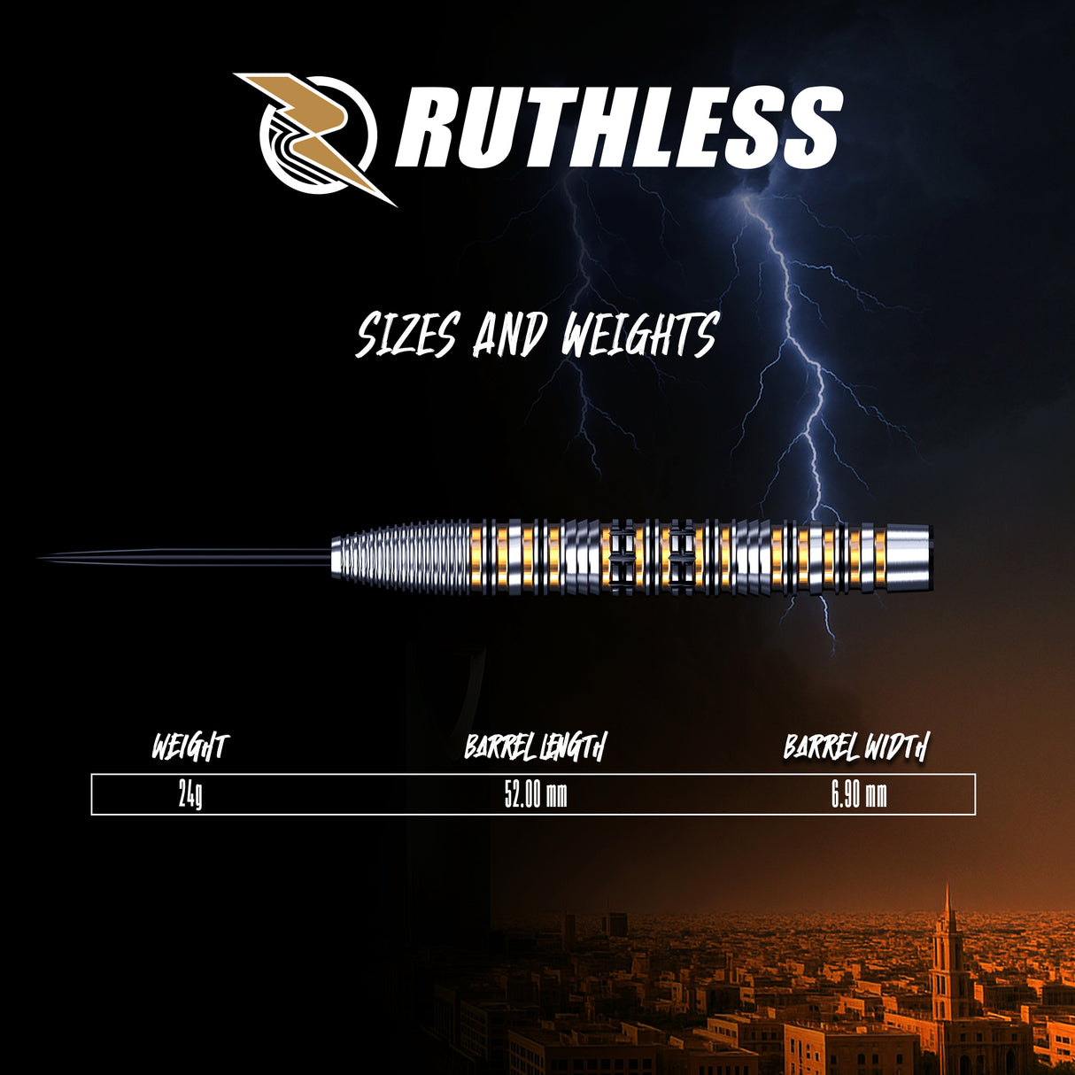 Ruthless Sandstorm Darts - Steel Tip - 90% Tungsten