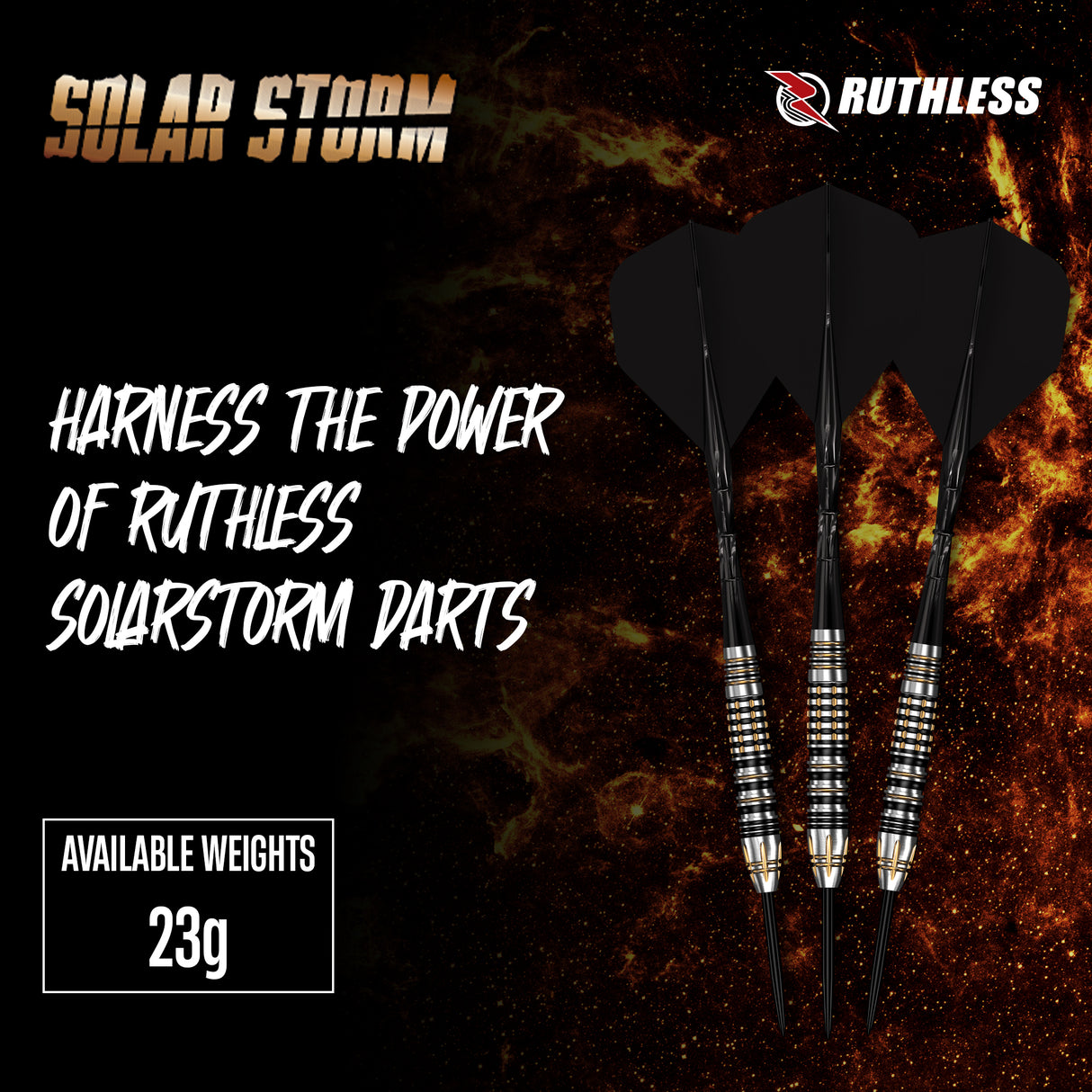 Ruthless Solar Storm Darts - Steel Tip - 90% Tungsten