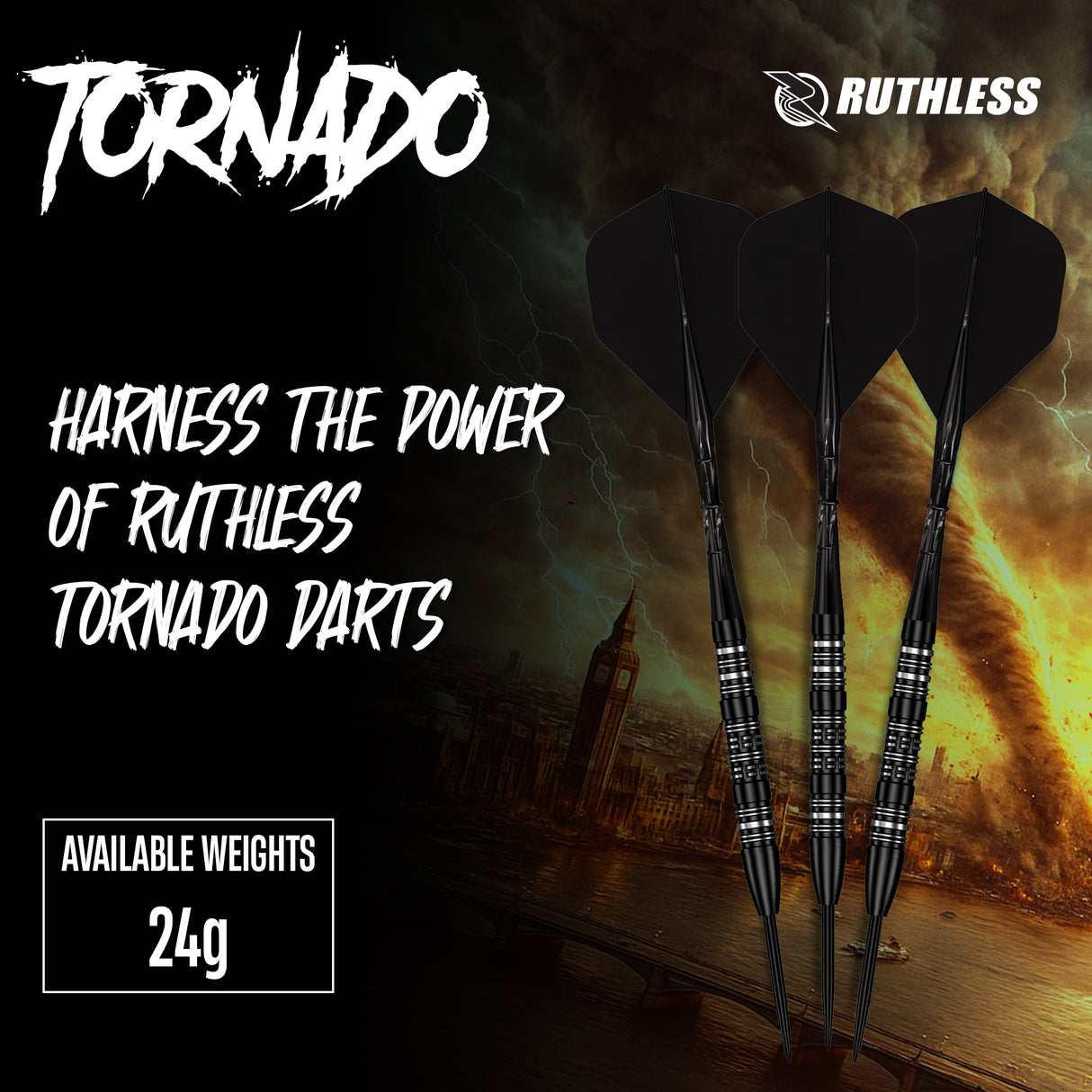 Ruthless Tornado Darts - Steel Tip - 90% Tungsten