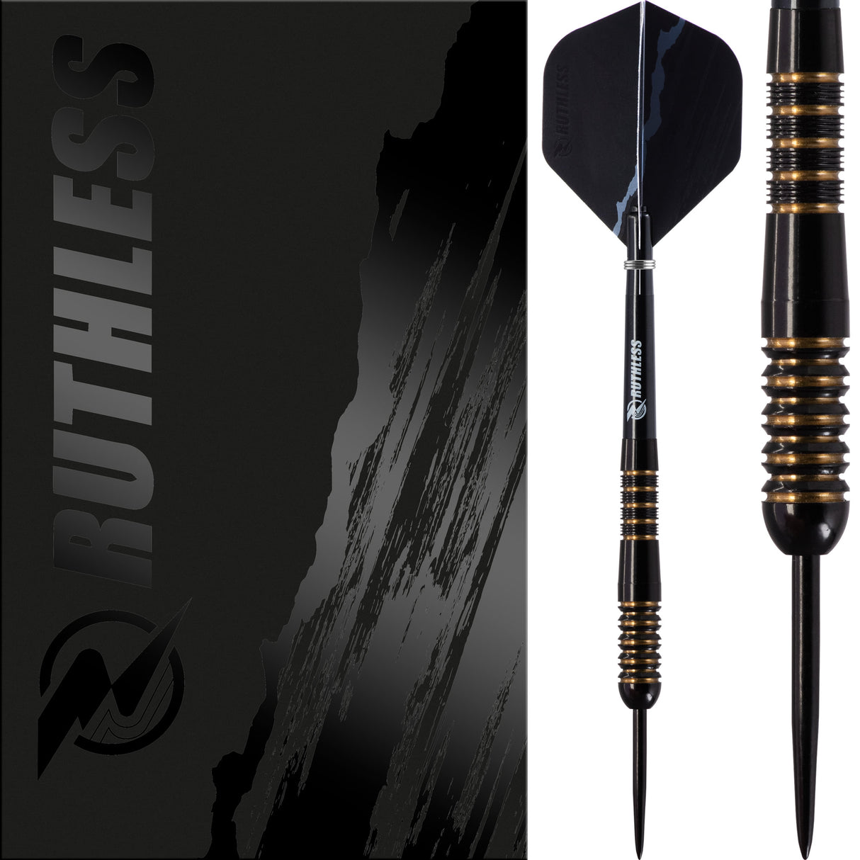 *Ruthless Black Wolf Darts - Steel Tip Tungsten - Gold Ring