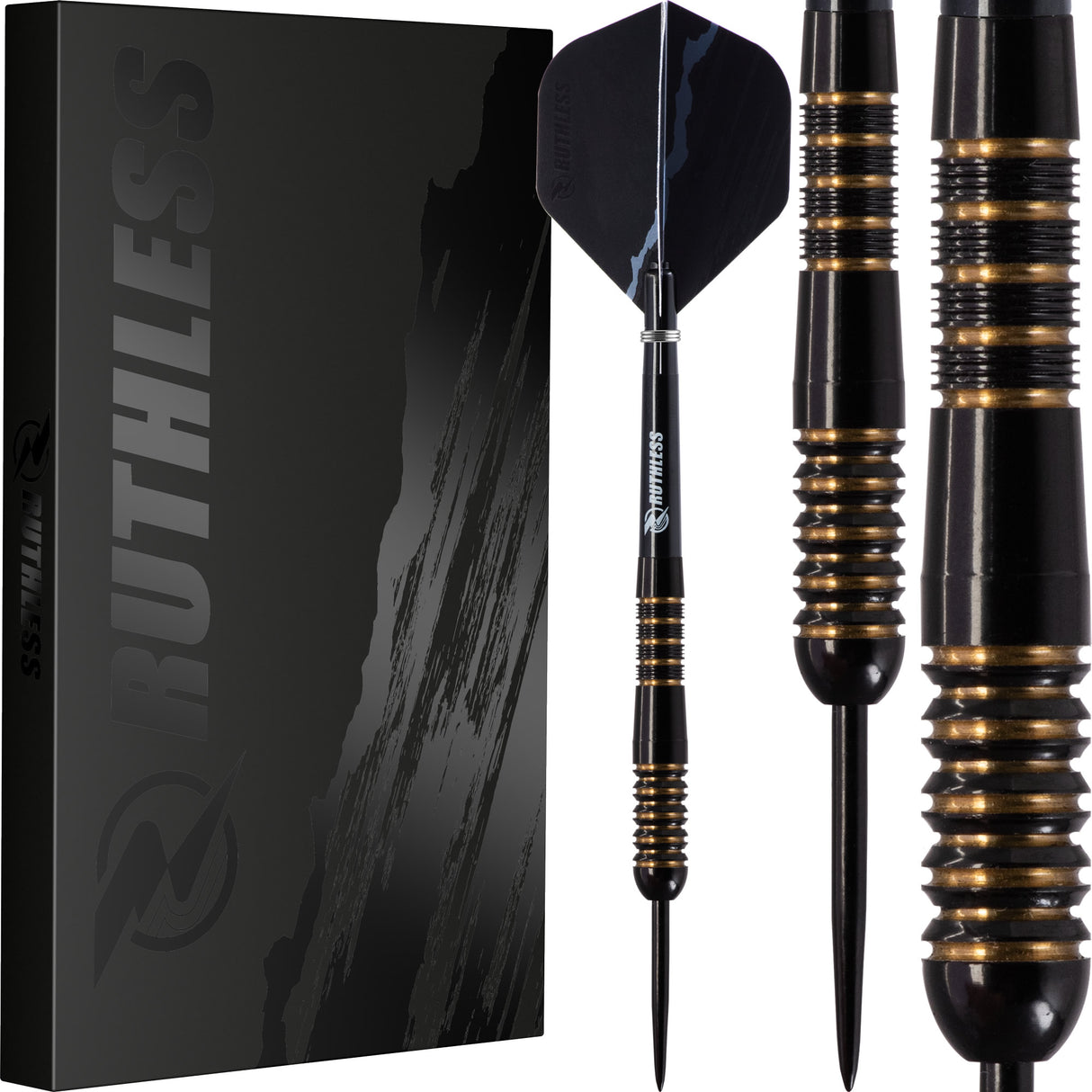 *Ruthless Black Wolf Darts - Steel Tip Tungsten - Gold Ring
