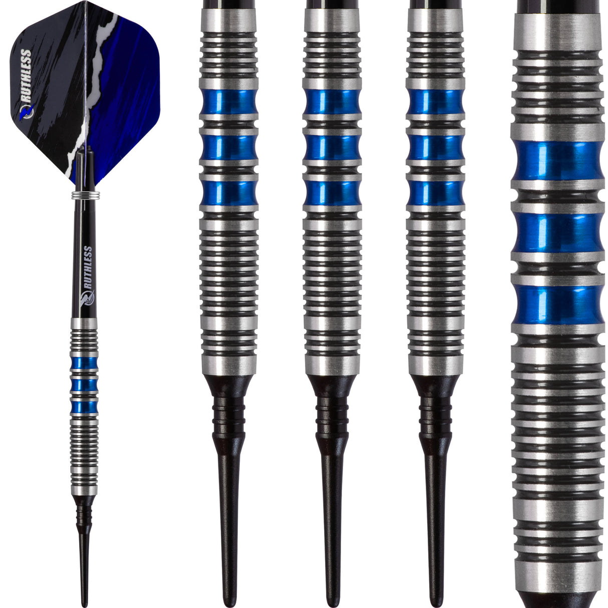 Ruthless Blue Falcon Darts - Soft Tip Tungsten - BW 16.0g - Blue - 18g