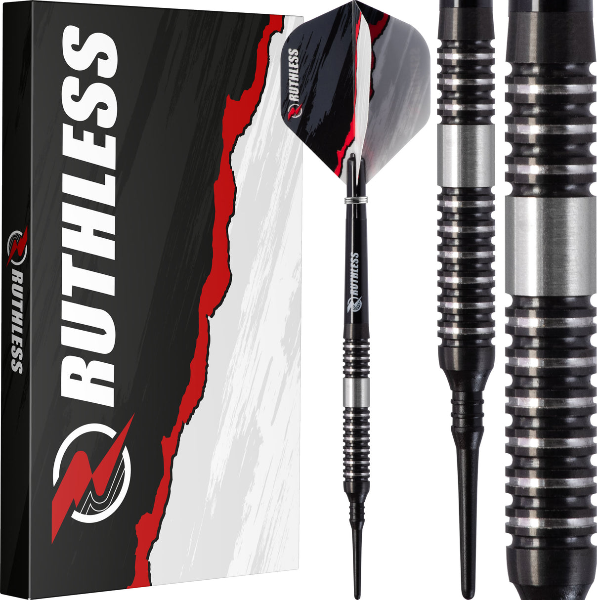 Ruthless Night Hawk Darts - Soft Tip Tungsten - BW 16.0g - Black - 18g