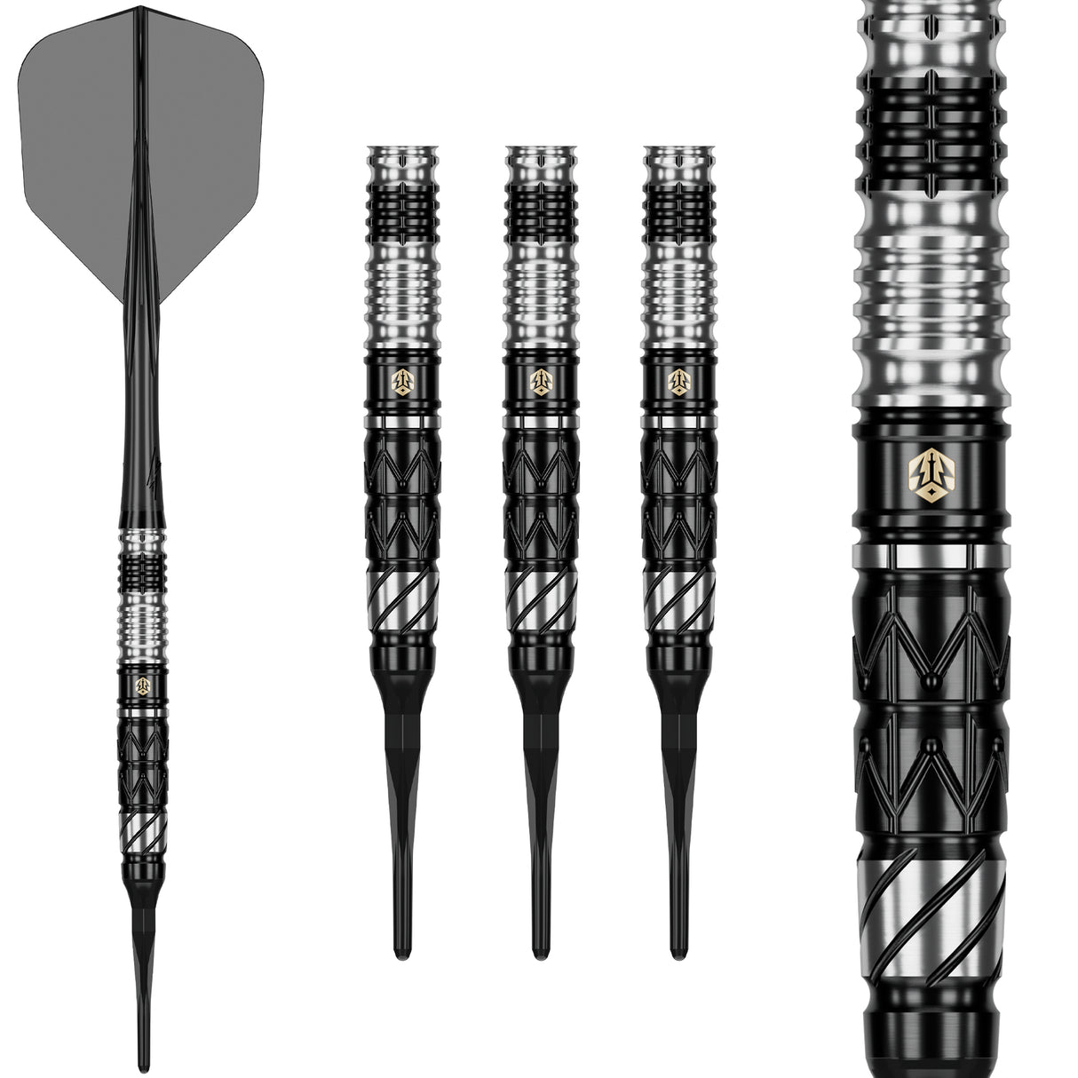 Caliburn Players Darts - Soft Tip - 90% Tungsten - Obsidian: Barry Wong
