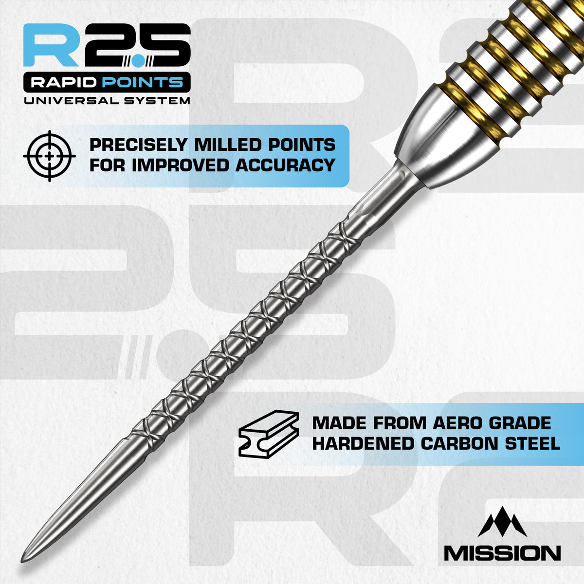 Mission R2.5 Rapid Dart Points - Steel Tip - SC1
