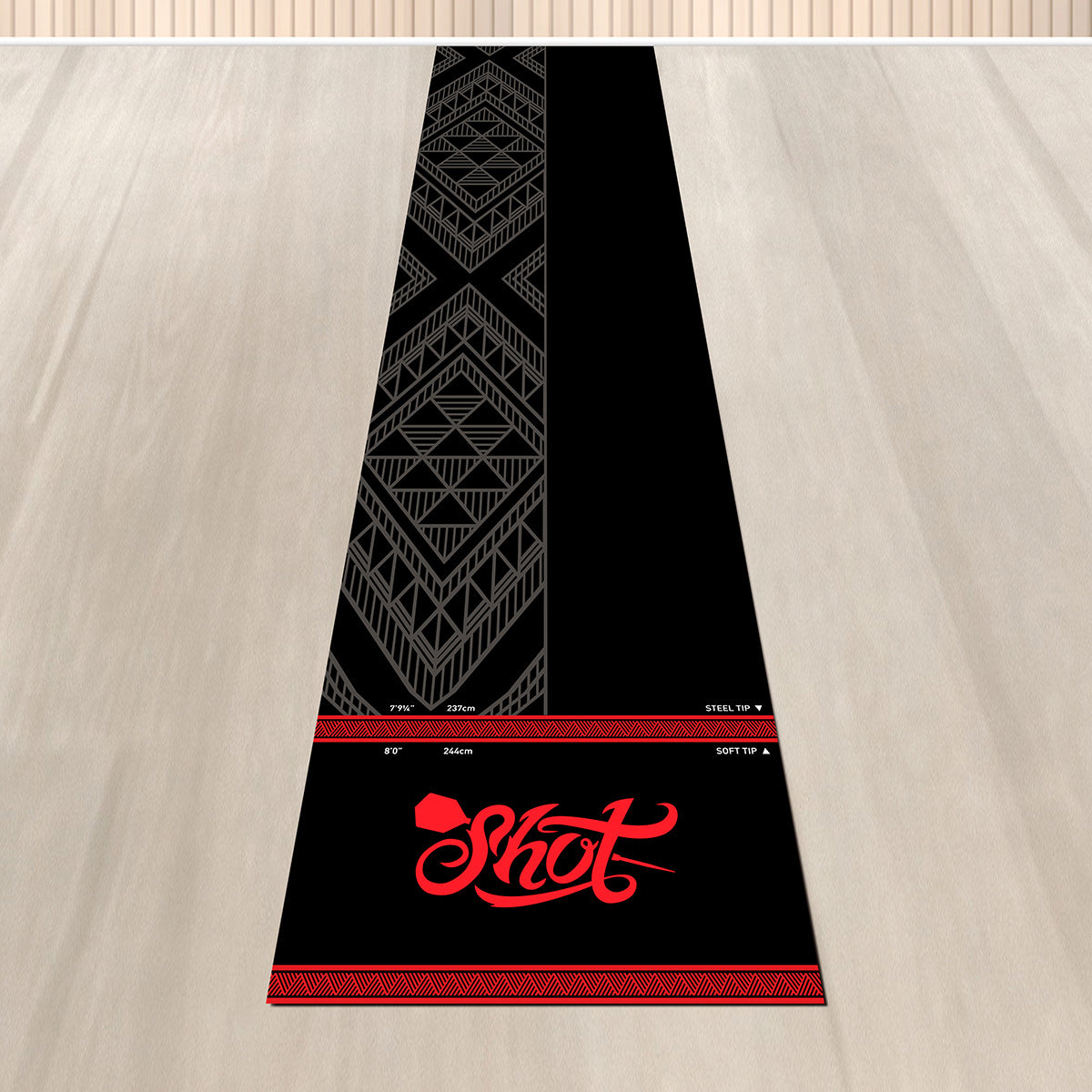 Shot Carpet Dart Mat - Lightweight - 3m x 1m - Black