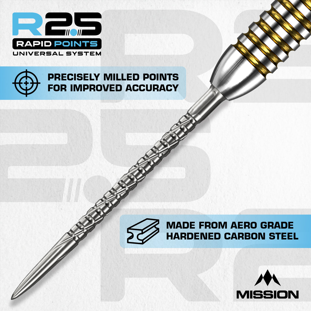 Mission R2.5 Rapid Dart Points - Steel Tip - SG2