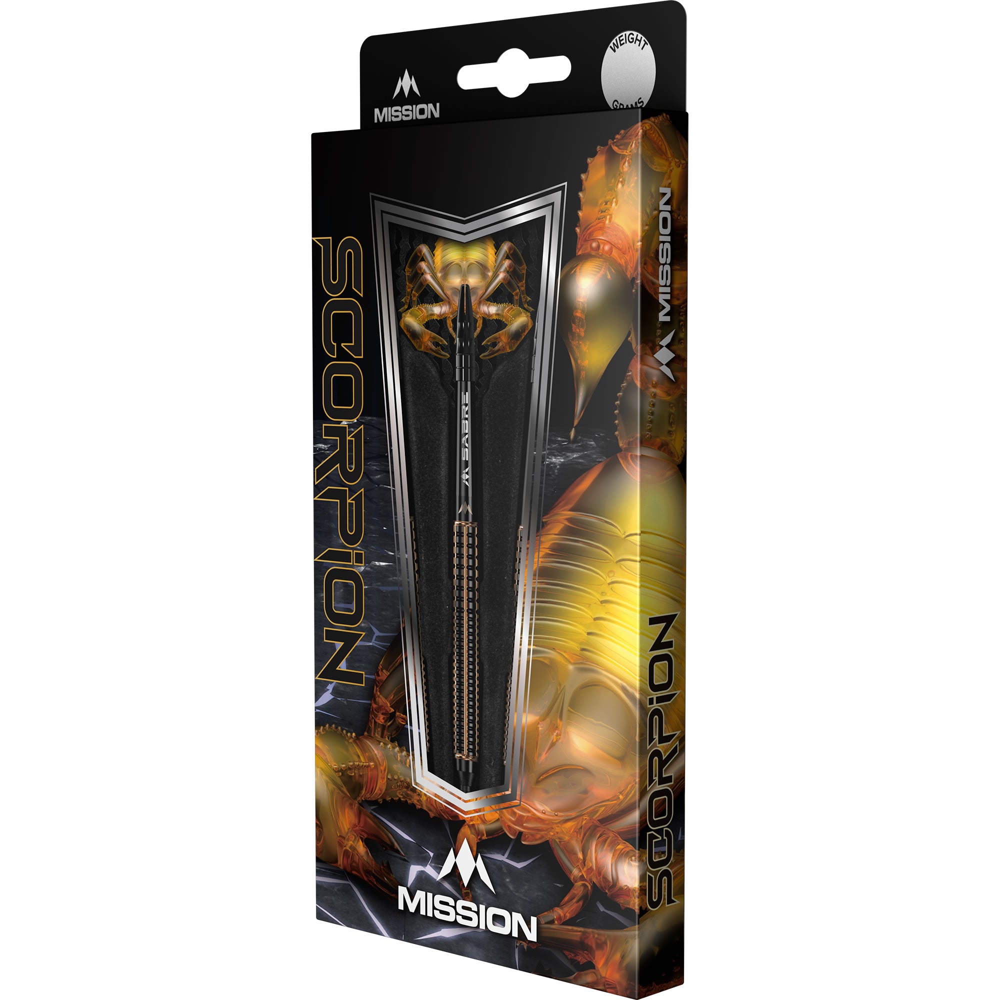 Mission Scorpion Darts - Steel Tip - 90% Tungsten - Black & Gold Elect
