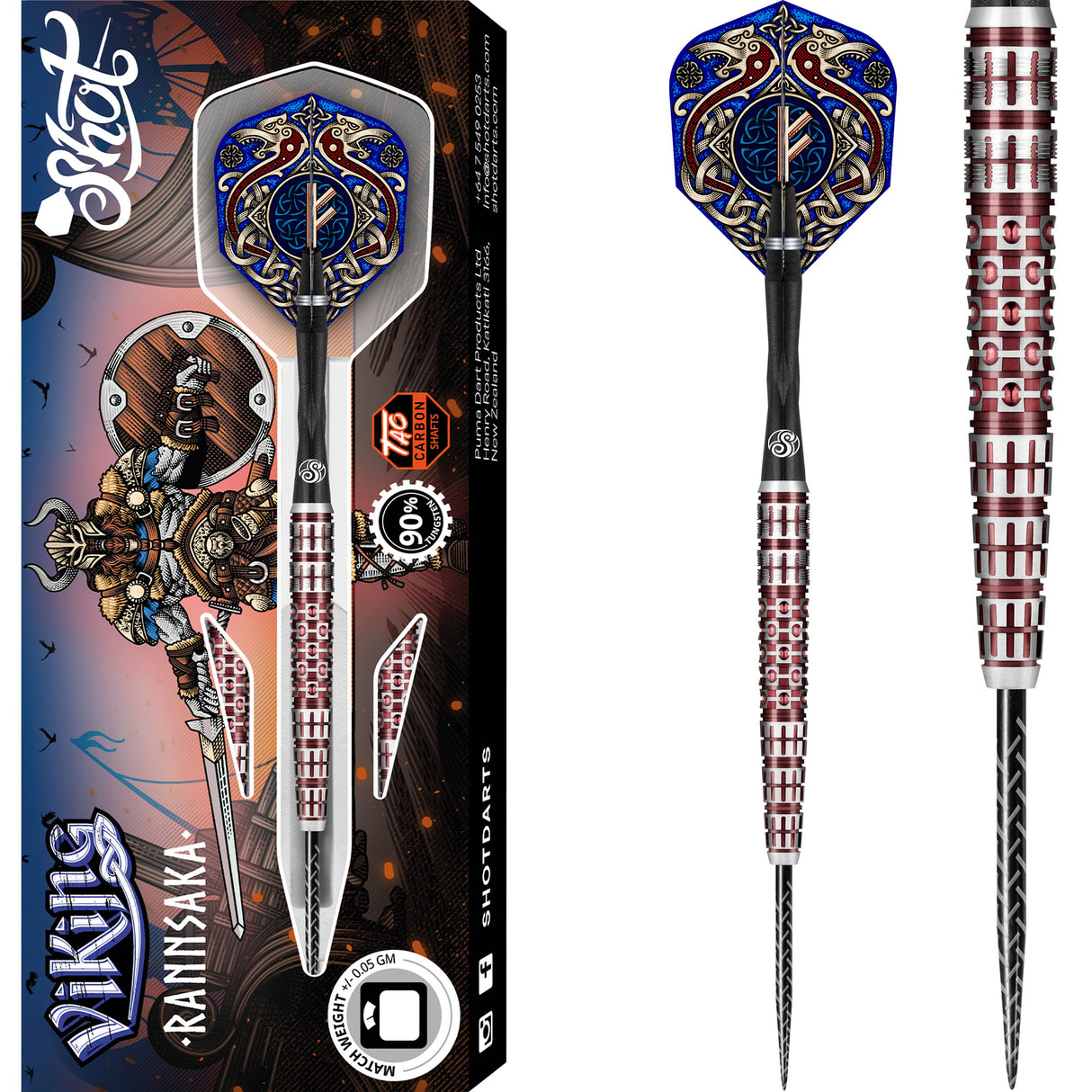 Shot Viking Darts - Steel Tip - 90% Tungsten - Rannsaka