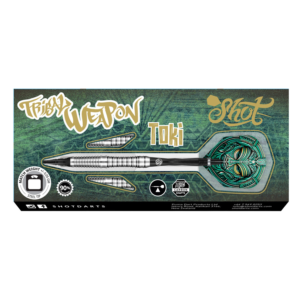 Shot Tribal Weapon Darts - Soft Tip - 90% Tungsten - Toki