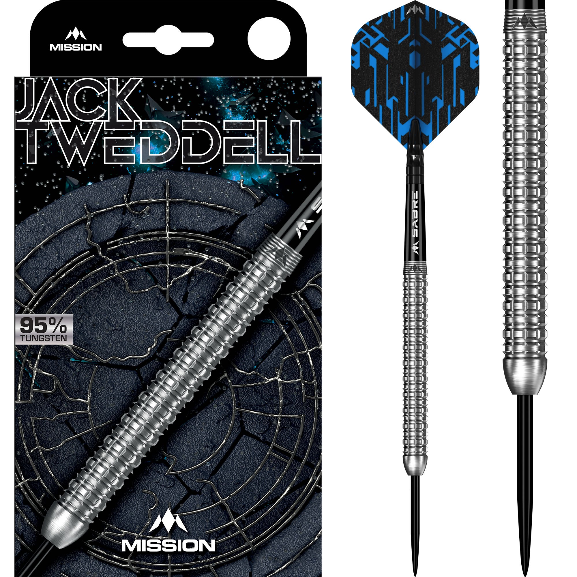 j*t様 DARTSLIVE Mission Jack Tweddell Darts - Steel Tip - 95% Tungsten - Silver