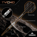 Mission Tycho Darts - Soft Tip - 95% Tungsten - Black & Bronze PVD - 20g