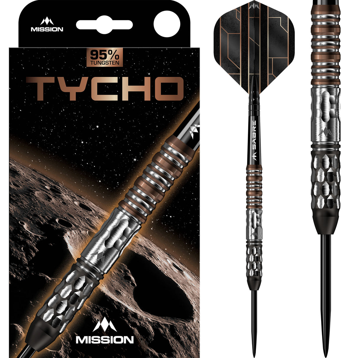 Mission Tycho Darts - Steel Tip - 95% Tungsten - Black & Bronze PVD