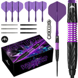 Mission Vector Darts - Steel Tip - 95% Tungsten - Black PVD & Purple Electro