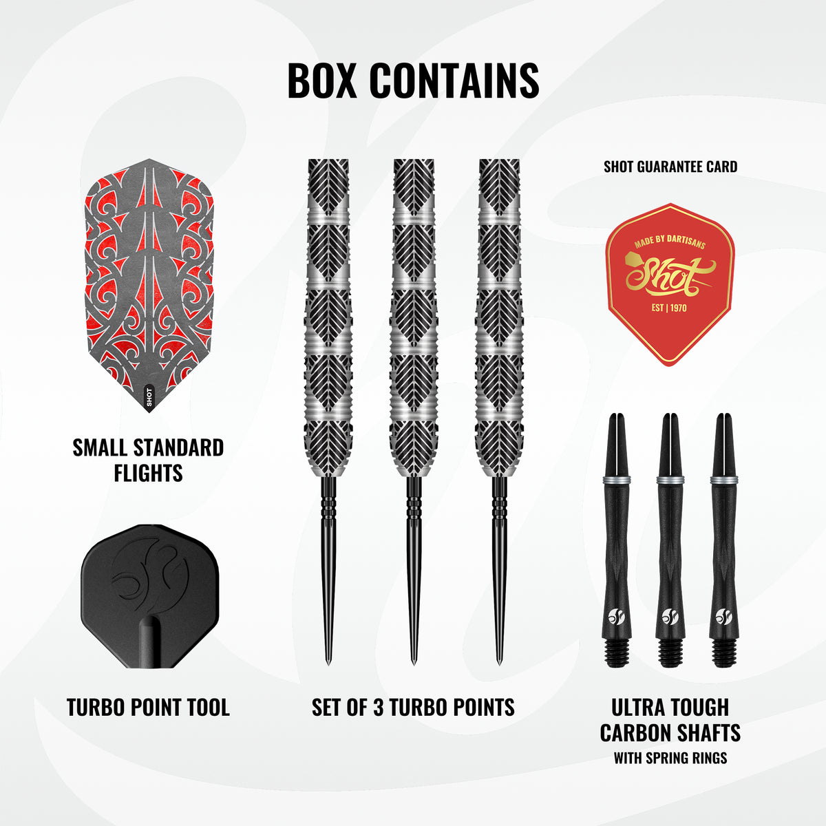 Shot Warrior TP Darts - Steel Tip - 90% Tungsten - Awe