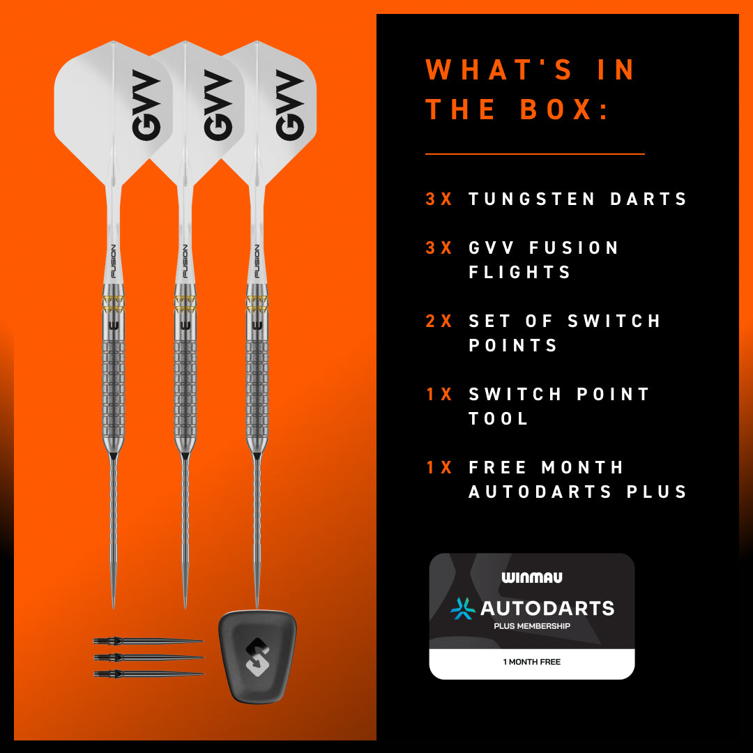 Winmau Gian van Veen Switch Darts - Steel Tip - 90% Tungsten - W-Max