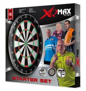 *XQMax Darts Dartboard Starter Set - With Scoreboard - 2 Sets Brass Darts