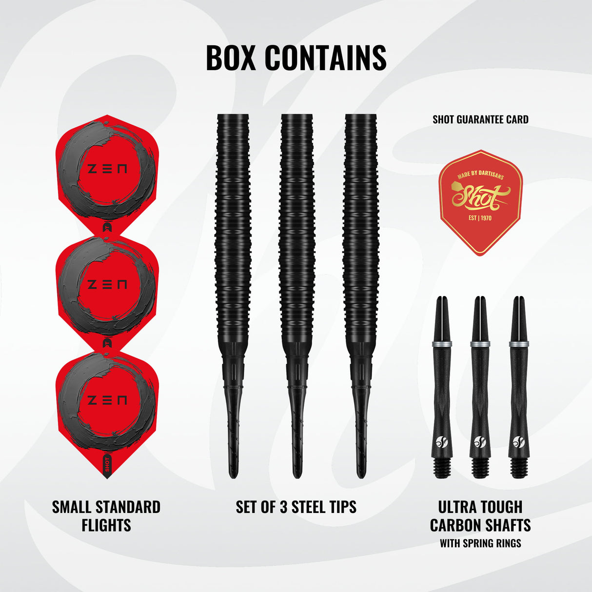 Shot Zen Darts - Soft Tip - 90% Tungsten - Missile