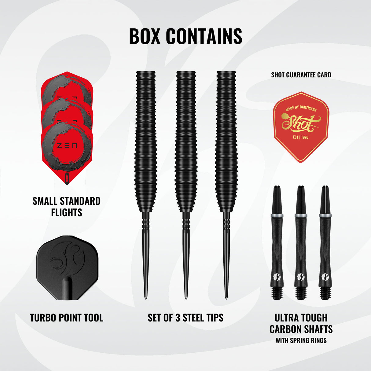 Shot Zen Darts - Steel Tip - 90% Tungsten - Torpedo