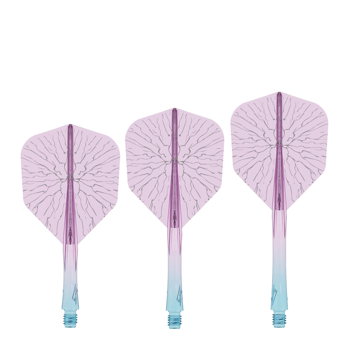 Caliburn SUP Flights - Moulded Shaft and Flight -  Standard No6 - Crack - Blue & Purple