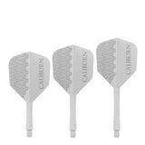 Caliburn SUP Flights - Moulded Shaft and Flight -  Standard No6 - Logo - White
