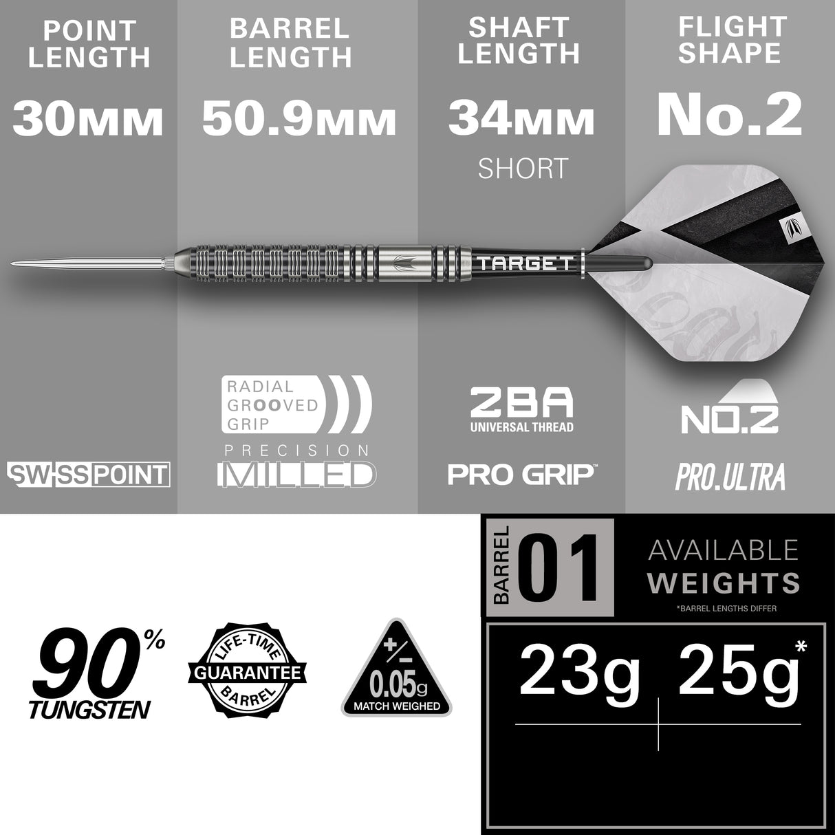 Target Beau Greaves Darts - Steel Tip - 90% Tungsten - G1